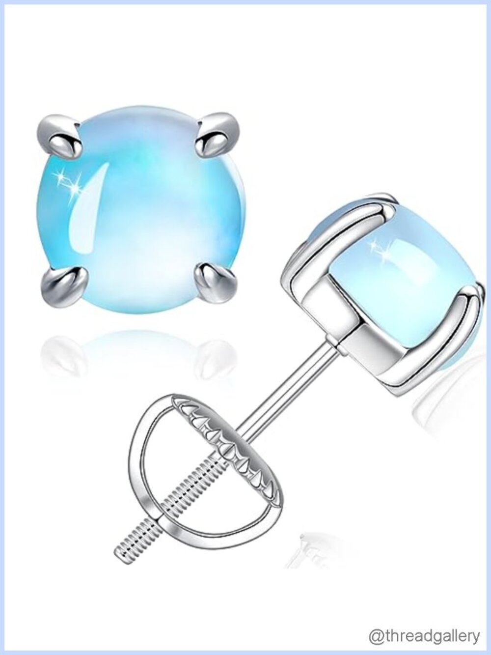 925 Sterling Silver Hypoallergenic Screw Back Stud Earrings 7mm